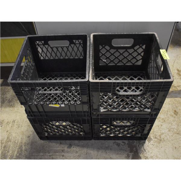LOT OF 4 MILK CRATES
