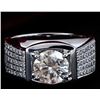 Image 1 : SZ 9 2.75+CT WHITE ROUND MOISSANITE MEN'S RING