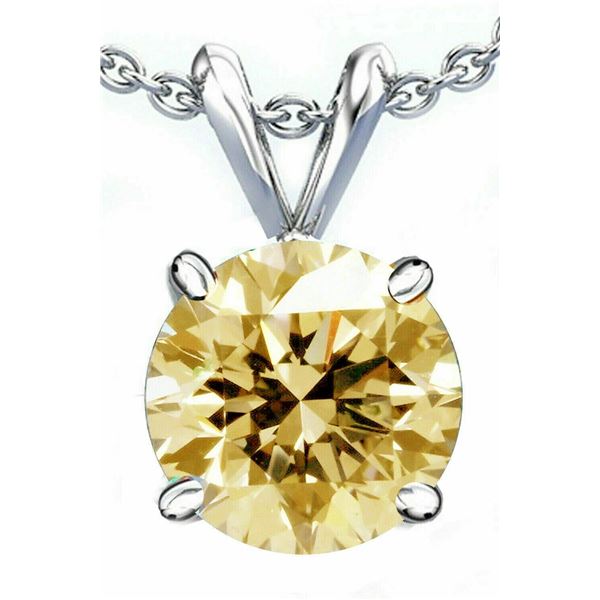 2.07 CT VVS1 GOLDEN COLOR ROUND MOISSANITE