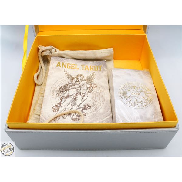DECORATIVE SILVER STORAGE BOX WITH ANGEL