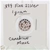 Image 1 : #3309- CANADIAN .999 FINE SILVER 1 GRAM TOKEN