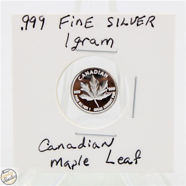 #3307-CANADIAN .999 FINE SILVER 1 GRAM WITH