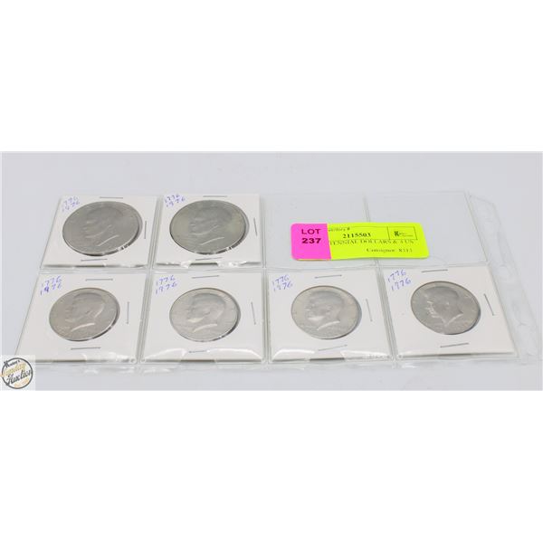 2 US CENTENNIAL DOLLARS & 4 US