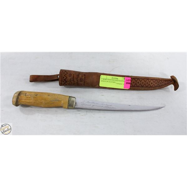 J. MARTTIINI FINLAND FILLETING KNIVE IN LEATHER
