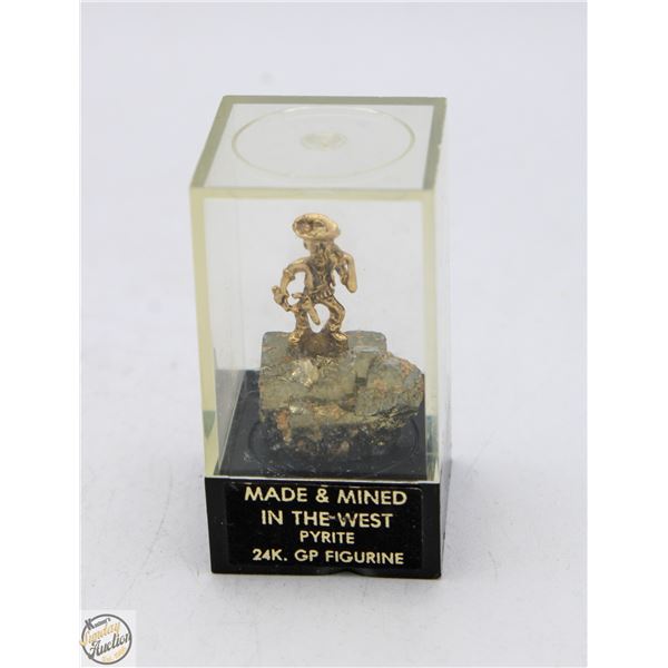 VINTAGE 24K GP FIGURINE, MADE & MINED IN THE