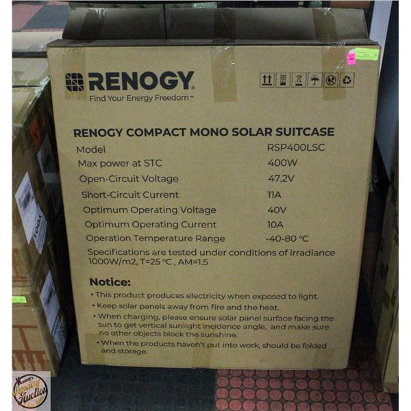 BRAND NEW RENOGY 400W SOLAR PANEL SUITCASE PORTABL