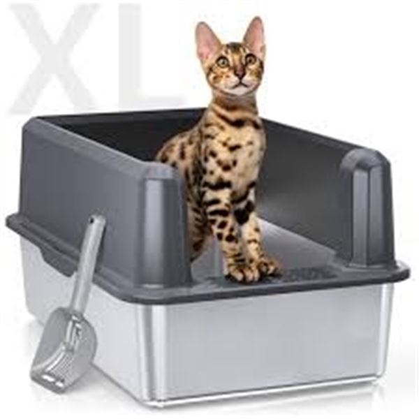 NEW EXTRA LARGE STAINLESS STEEL CAT LITTER BOX
