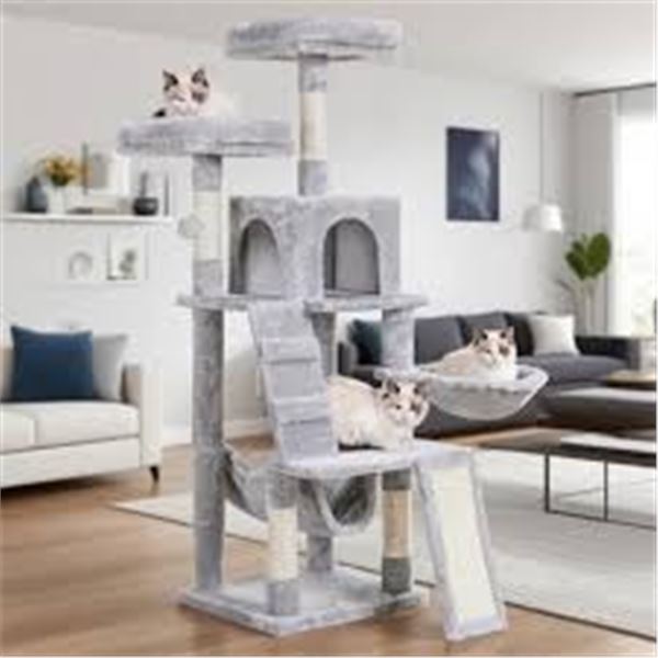 NEWLY ASSMBLED HEYBLY CAT TREE TOWER LIGHT GRAY