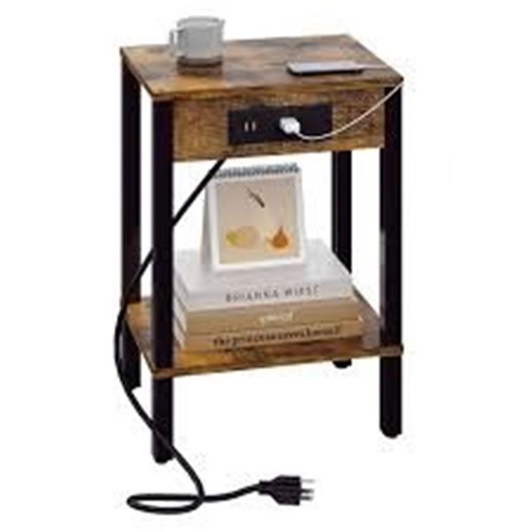 NEWLY ASSEMBLED END TABLE+CHARGING STATION H-21.5"