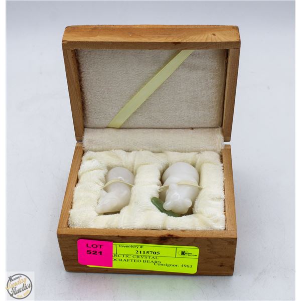 2PC ARCTIC CRYSTAL HANDCRAFTED BEARS