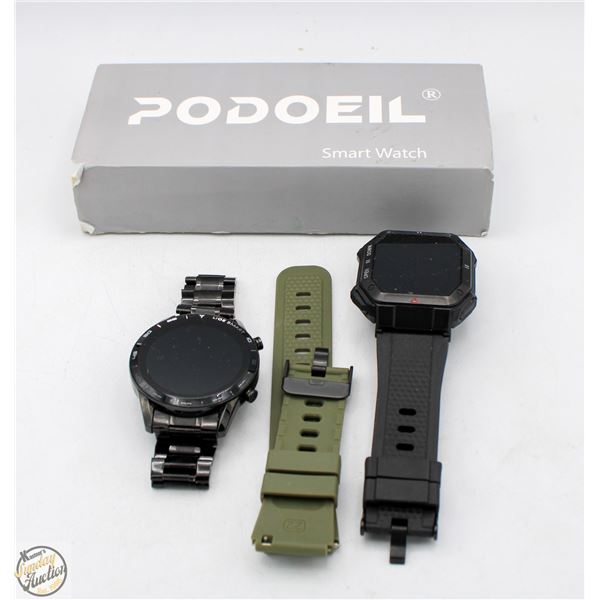 2 SMART WATCHES EXTRA BAND REQUIRE CHARGERS