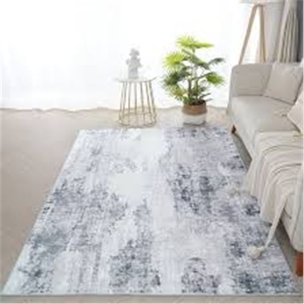NEW BRICHOEE 8X10FT MODERN ABSTRACT GREY AREA RUG