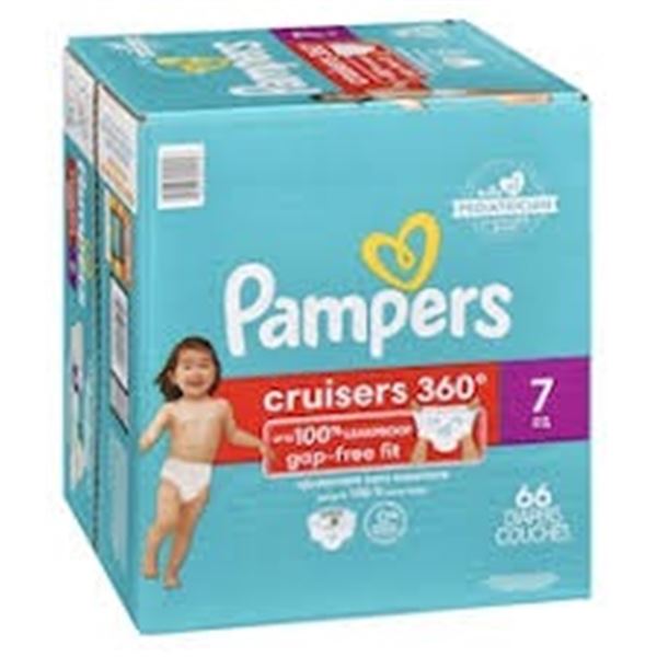 NEW WITH BOX 66 DIAPERS PAMPERS CRUISERS SIZE 7