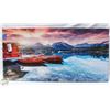 Image 1 : NEW NATURAL WALL ART BOATS ON LAKE CANVAS 40 X 20"