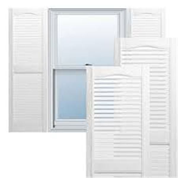 NEW EKENA MILLWORK 12 X 25" VINYL LOUVER SHUTTERS