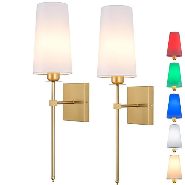 BRAND NEW 2 MODERN STYLE BATTERY RGB WALL LIGHTS