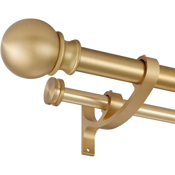 BRAND NEW LWIIOM DOUBLE CURTAIN WINDOW DRAPERY ROD