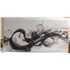 Image 1 : NEW FRAMED BLACK AND WHITE ABTRACT WALL ART 24X48"