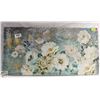 Image 1 : NEW ABSTRACT WALL ART CANVAS WHITE FLOWERS 20X40"