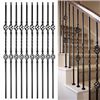 Image 1 : NEW WROUGHT IRON BALUSTERS 10PK SATIN BLACK