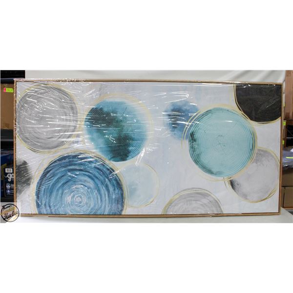 BRAND NEW ABSTRACT WALL ART BLUE 24 X 48"