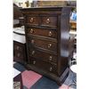 Image 1 : BROWN CHERRY 5 DRAWER DRESSER 40" X 18" X 60"
