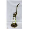 Image 1 : VINTAGE BRASS CRANE FIGURINE H-16"