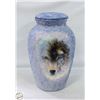 Image 1 : BLUE CERAMIC FLOOR VASE WITH LID