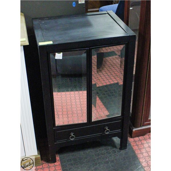 BLACK MIRRORED DOOR CABINET 20" X 16" X 32"