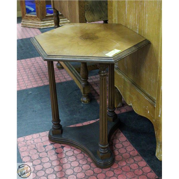 MID CENTURY MODERN HEXAGONAL SIDE TABLE