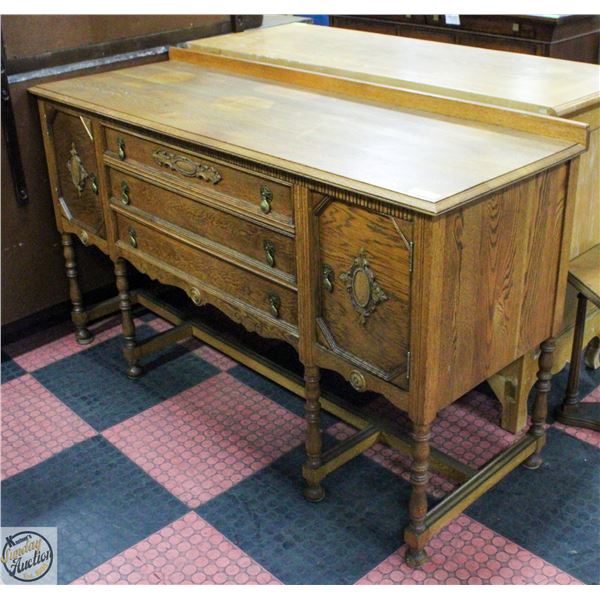 SOLID WOOD VINTAGE SIDEBOARD 66" X 23" X 37"