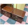 Image 1 : PAIR OF 2DRAWER WOODEN NIGHTSTANDS 23" X 17" X 20"