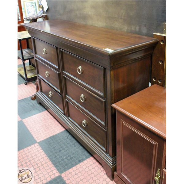 6 DRAWER TALLBOY DRESSER 62" X 18" X 42"