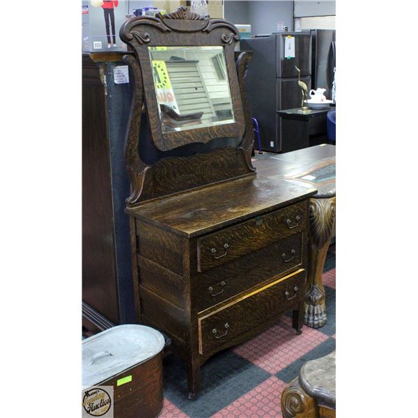 ANTIQUE 3 DRAWER VANITY 34" X 18" X 68"