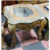 Image 1 : STONE/GLASS TOP SIDE TABLE 30" X 32" X 24"
