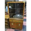 Image 1 : VINTAGE MCM CORNER CHINA CABINET 30" X 20" X 63"