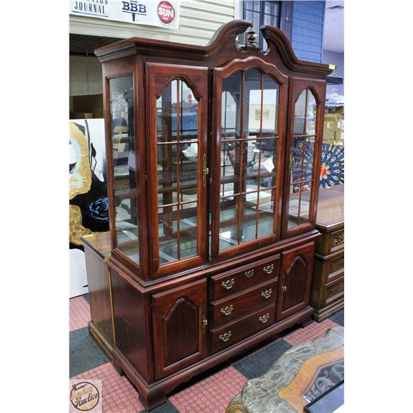 MAHOGANY SIDEBOARD AND HUTCH 58" X 18" X 82"