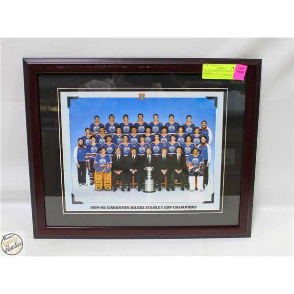 OILERS 1984/85 CUP CHAMPIONS FRAMED 12.5" X 15.5"
