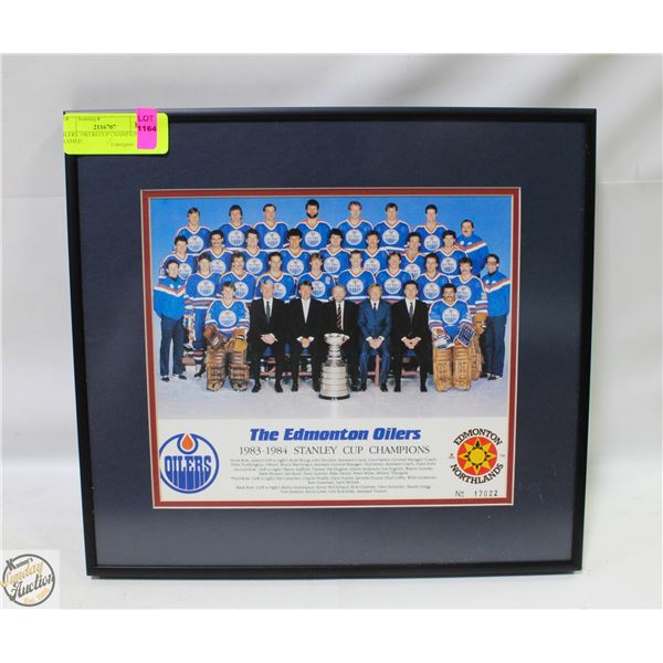 OILERS 1983/84 CUP CHAMPIONS FRAMED 12.25 X 13.25"