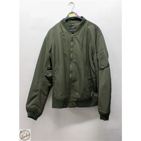 MEN'S SIZE L GREEN BOMBER JACKET