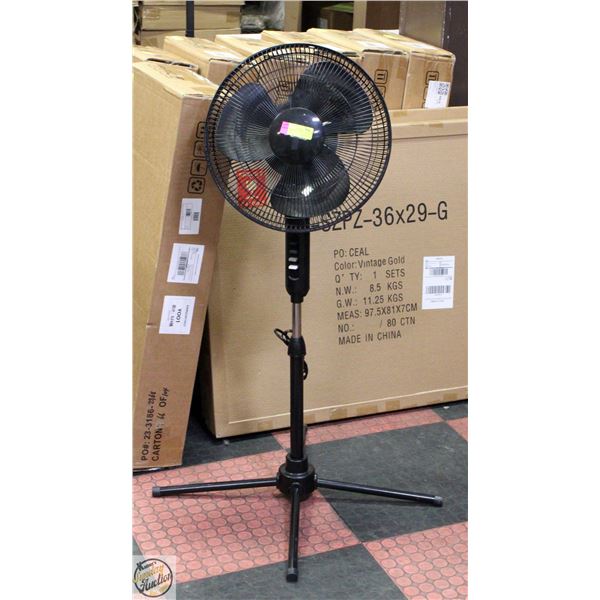 COMFORT ZONE 3-SPEED FLOOR FAN - BLACK,