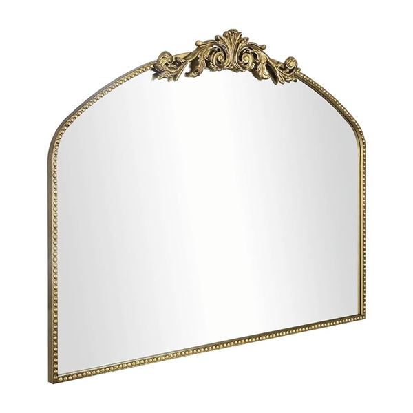 BRAND NEW AIXHOME VINTAGE GOLD ARCHED MIRROR 36X29