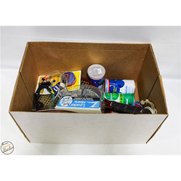 RACQUET BALLS + RACQUETS ASSORTED +