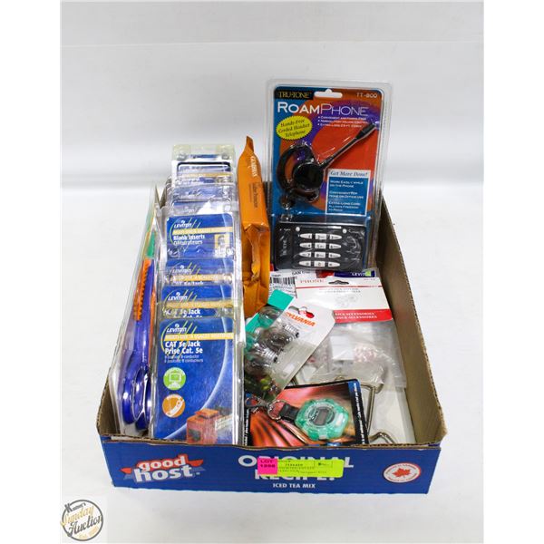 FLAT OF ASSORTED ESTATE UNUSED ITEMS/NEW