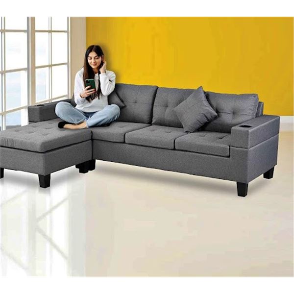 BRAND NEW GREY TAPLEY SECTIONAL SOFA