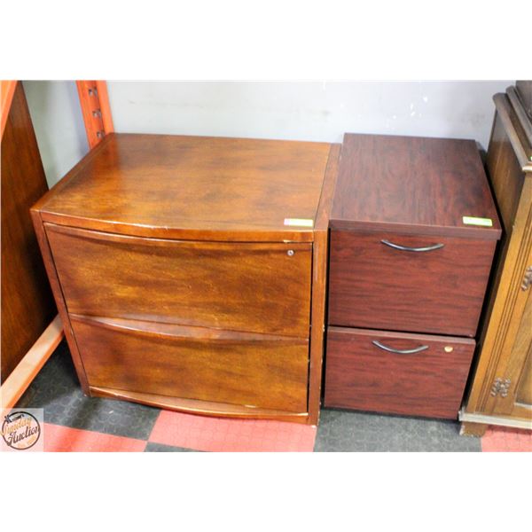 2 ASSORTED FILE CABINETS - 1 MISSING KEY