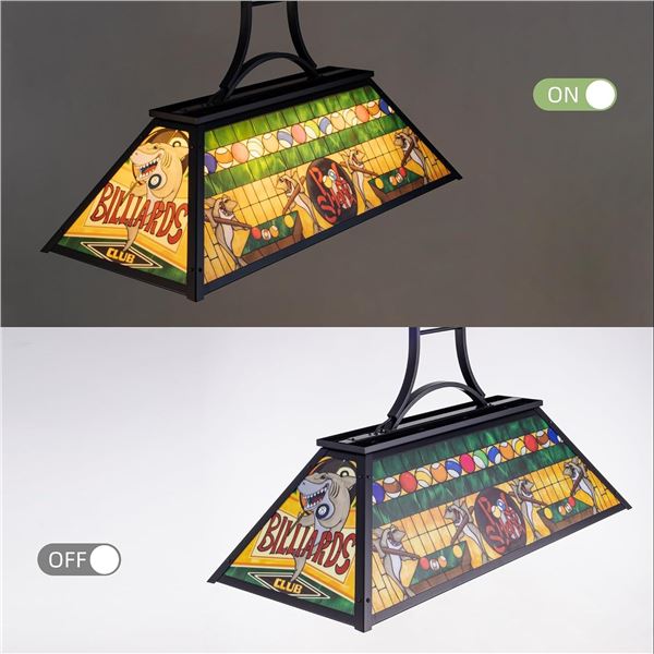 NEW TOCHIC VINTAGE POOL TABLE LIGHT 3-LIGHT FIXTUR