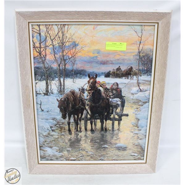 FRAMED PRINT BY POLISH ARTIST ALFRED KOWALSKI