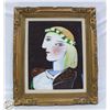 Image 1 : FRAMED OIL PAINTED COPY OF PICASSO'S "MARIE-