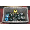 Image 1 : 12 PROPANE BOTTLES PARTIAL CONTENTS IN SHELL TOTE